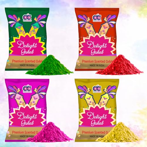 DRYPHON Premium Scented Organic Gulal Holi Colors | Pack of 4-320...