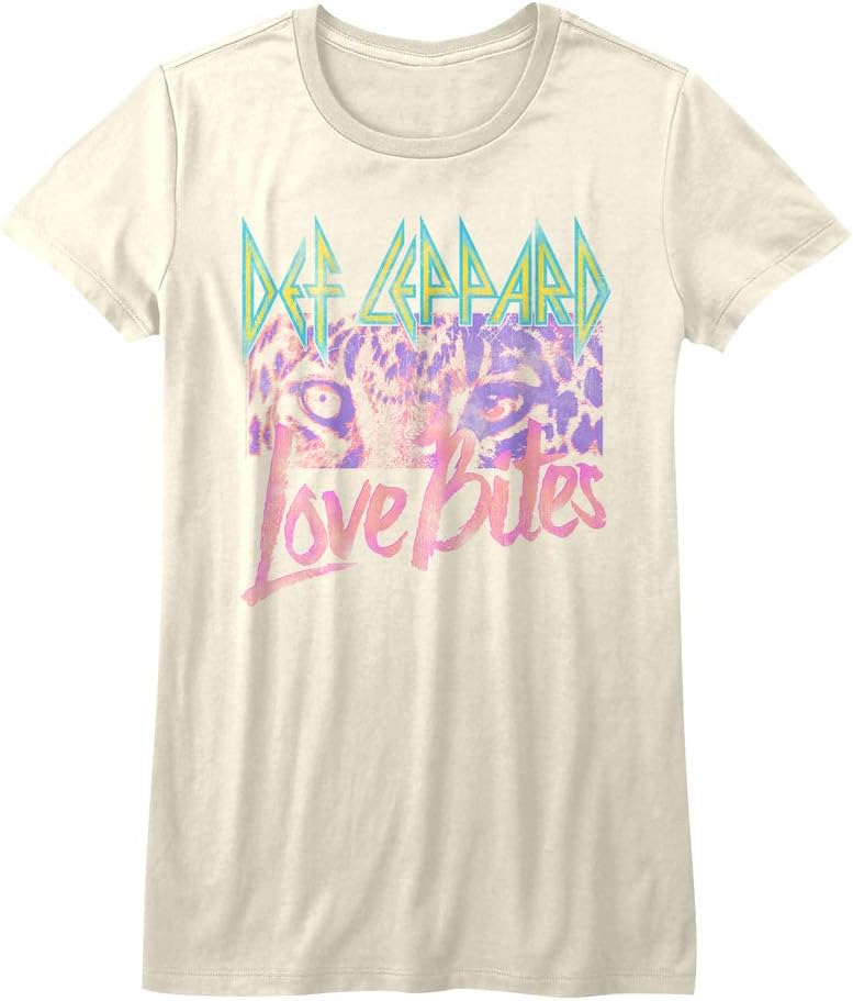 American ClassicsDef Leppard English Rock Band Love Bites Leopard Eyes Image Juniors Short Sleeve T-Shirts Graphic Tee