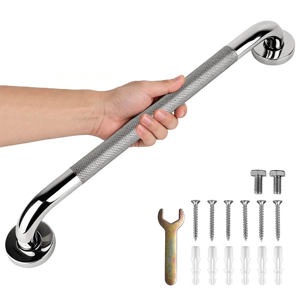 Maniglioni e Barre per Bagno,50cm Maniglia Doccia Antiscivolo,Antiscivolo in Acciaio Inox 304,Maniglione Bagno Disabili,per Anziani,Disabili,Doccia,WC,Vasca