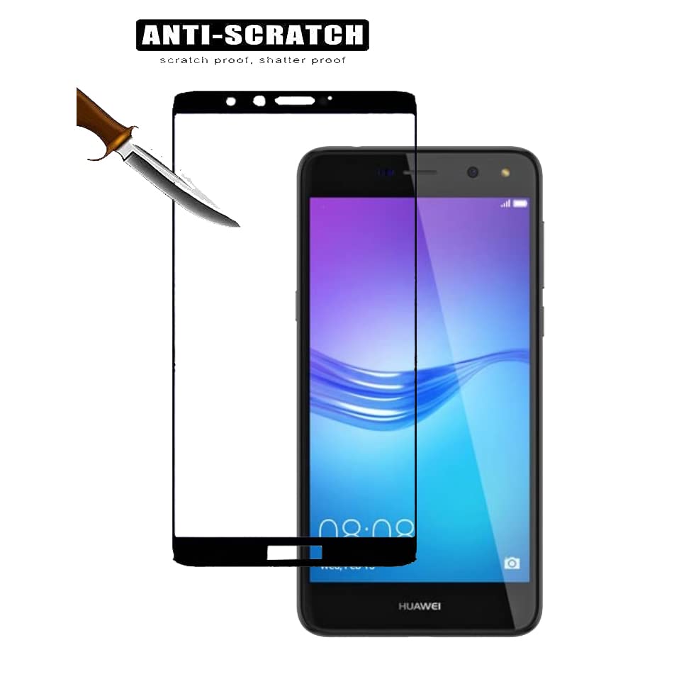 Image of Screen Protector for Huawei Honor Y6 (2017) (Black) Tempered Glass Edge-to-Edge 6D Screen Guard With Installation Ki