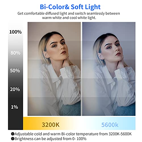 Image of GVM Desk Mount LED Video Light, 10'' Round Key Light with Built-in Diffuser and LCD Display, Bi-Color Professional Light for Game /Studio /Streaming /YouTube Video Shooting, APP Control CRI 97+