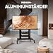 ONKRON TV Ständer rollbar für 40-80 Zoll Fernseher, max Last 65,5 kg, TV Standfuss höhenverstellbar, aus Aluminium, max VESA 700x400 mobiler Fernsehständer mit Rollen, 2 Ablagen Schwarz TS2771-B
