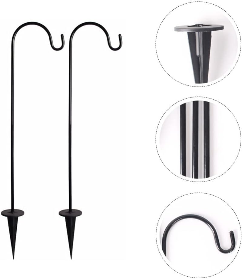 BESPORTBLE 24Inch Shepherd Hooks: 4 Pack Garden Bird Feeder Stand Heavy Duty Shepards for Lanterns Planting Hanger Weddings Decor