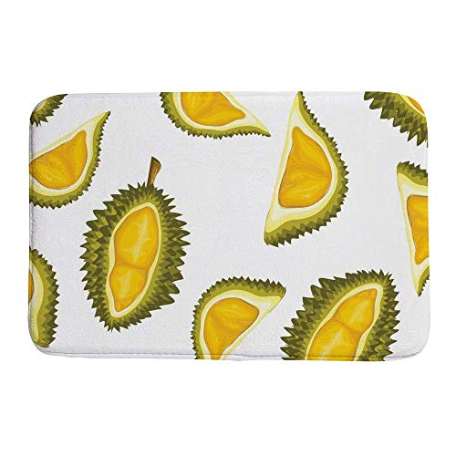 Tapis de bain antidérapant jaune lavable en machine grand format