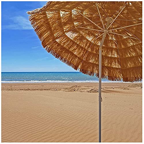 Sombrilla de paja hawaiana de 1.8m ajustable para jardin