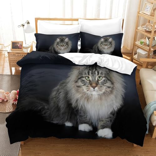 Parure de lit chat 3D respirante, la solution contre les allergies en microfibre résistante - 3