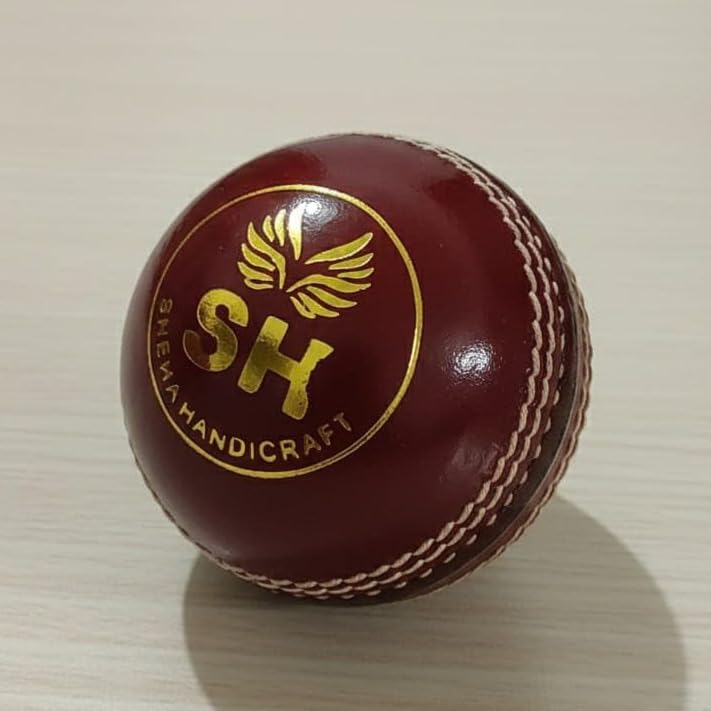 SNEHA HANDICRAFT Professional Cricket Ball, Regulation Size, Red Leather School Match Use with White Seam (Pack 1)-picture-14