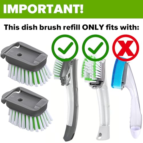 image for GUMBALL Dishwand Brush Refill, 4 Pack Dish Brush Refills Compatible wi