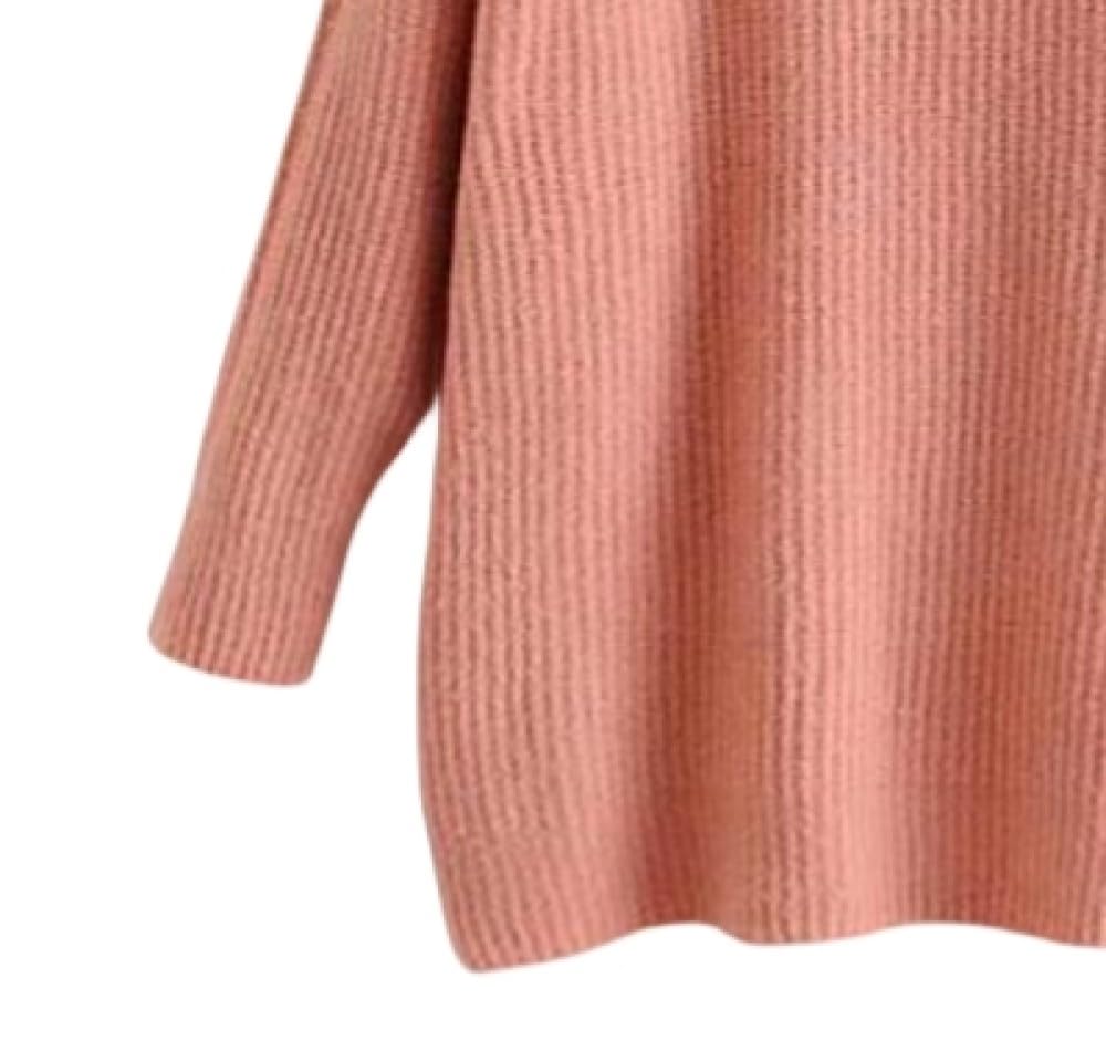 Rollkragenpullover Für Damen, Bonbonfarben, Langärmelig, Leichter Pullover, Lässiger Pullover, Lockere Oberteile, Frühling, Winter, Herbst, Sweatshirt, Strickwaren, Rosa, L