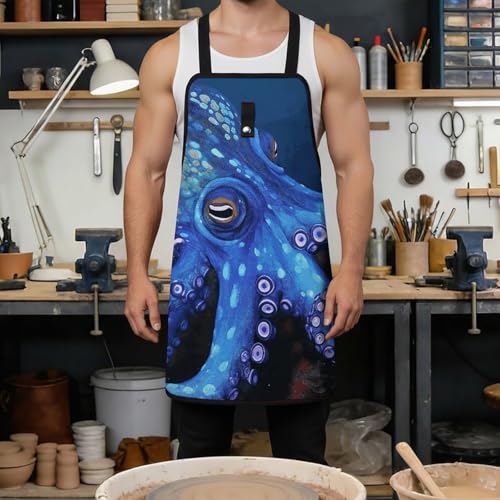 Delantal de trabajo impermeable con 8 bolsillos para hombres y mujeres miniatura 4