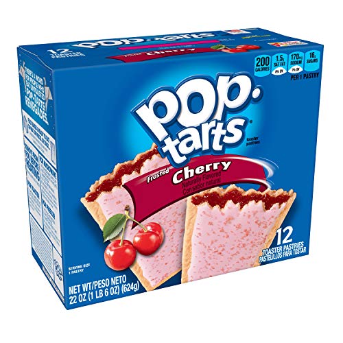Pop-Tarts Breakfast Toaster Pastries, Frosted Cherry Flavored, Bulk Size, 144 Count (Pack of 12, 22 oz Boxes)