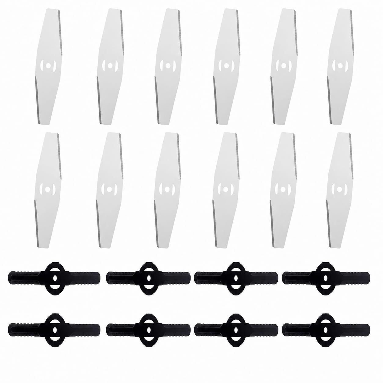 20 Pcs Replacement Cordless Strimmer Blades Set, 12 Steel Metal Blade Cordless Strimmer And 8 Strimmer Blades Plastic, Heavy Duty Strimmer With Blades For Electric Grass Strimmer Parts