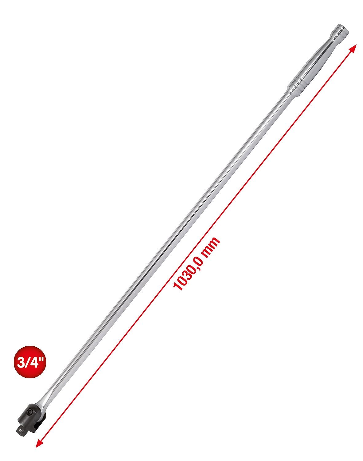 KS Tools 918.1801 - Mango articulado (longitud 1030 mm, 3/4") | Mango largo articulado 3/4 pulgadas - L 1030 mm