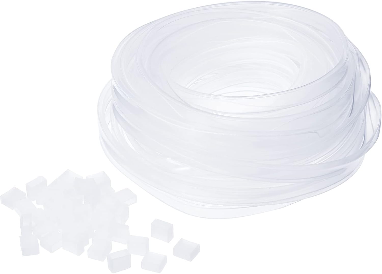 PATIKIL Silicone Tube Sleeve, 2 Set Protection Sleeve with 40pcs End Caps Fit 3528/2835/3014 8mm Wide LED Strip, Clear