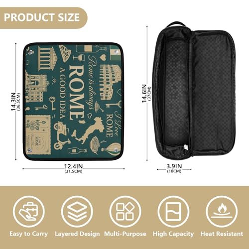 Bolsa de viaje y tapete resistente al calor para herramientas de cabello miniatura 4
