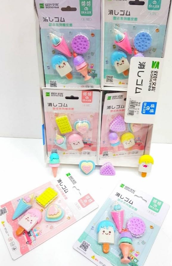Hi Fi Dealers All in one Combo Birthday Kids Gift Pack (Assorted Pack of 2 Water Glitter pens, 3 Pop it Pens, 1 Sequin Pen, A Pack of Theme Eraser,1 Roll Print Activity Art kit) - 8 Items 3