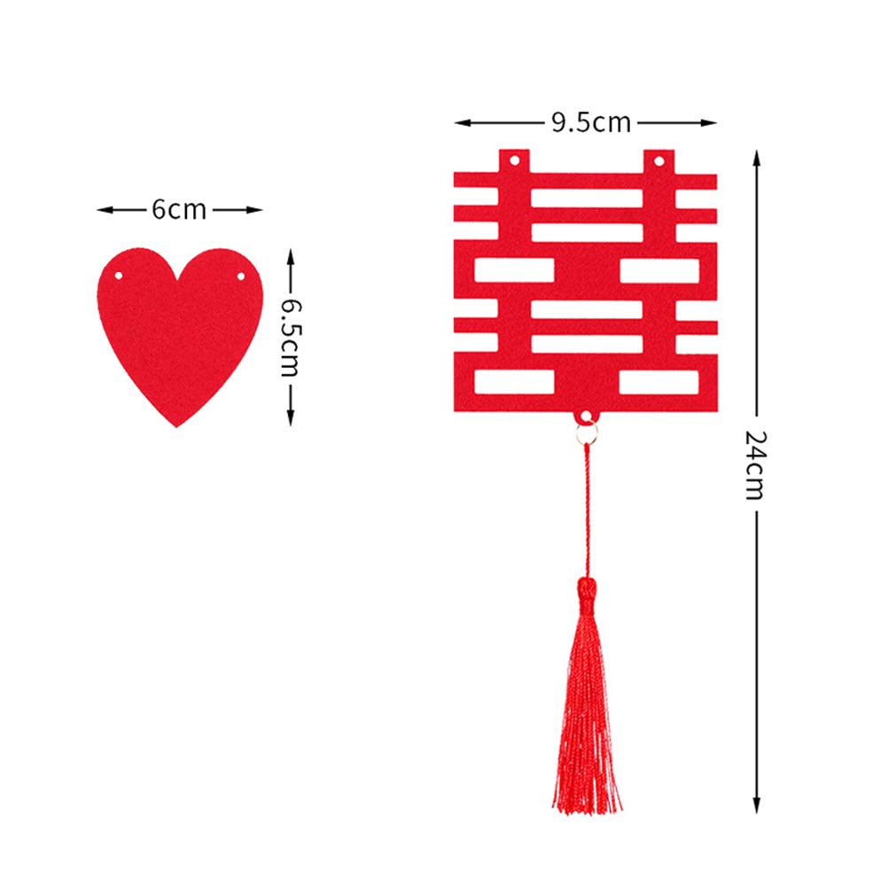 VOSAREA Bannière de Mariage Rouge en Non-tissé 300x24 Cm, Décoration Suspendue Robuste et Facile à Accrocher pour Salle et Fête de Mariage