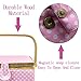 Large Wooden Sewing Basket With Accessories - Organizer Box for Supplies and DIY Crafting Tools Storage, Kit for Mending, Polka Dots (Pink)