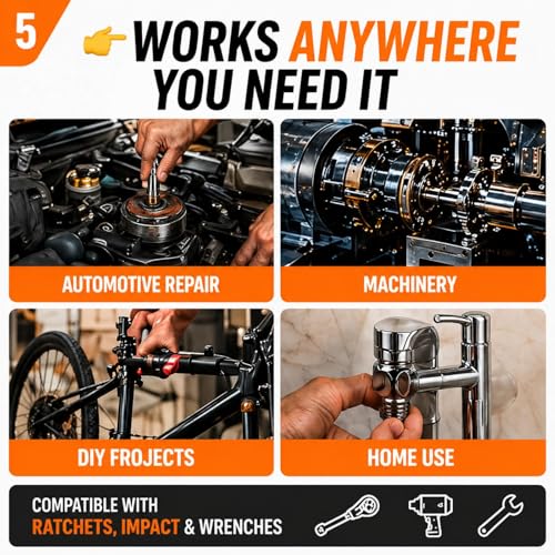 Image of 33 PCS Bolt Extractor Set, 3 /8 inch & 1 /4 inch Drive Impact Bolt & Lug Nut Remover | Easy Out Bolt Extractor Kit, Screw Extractor Kit, Bolt Remover For Broken, Damaged, Frozen, Stripped Bolts,Studs and Nuts