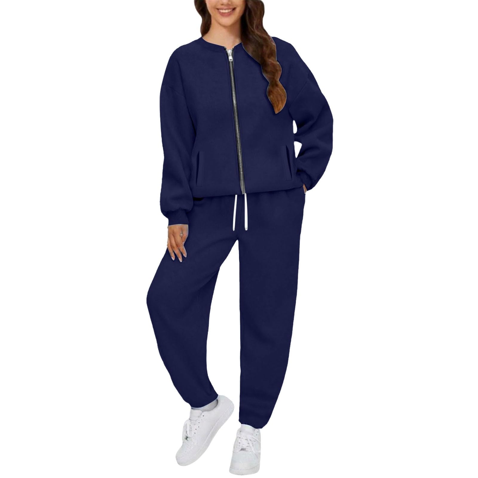 Conjunto de mujer elegante completo de algodón de dos piezas sudadera con capucha pantalones cómodos completo senderismo manga larga traje tallas grandes para fitness yoga