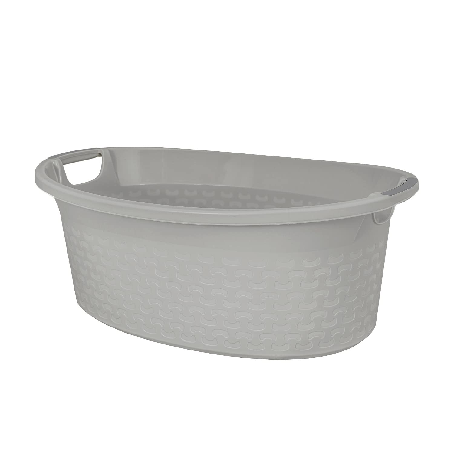 BranQ Cotton Wäschewanne Wäschekorb 40L Waschbehälter Für Badezimmer (Hellgrau)