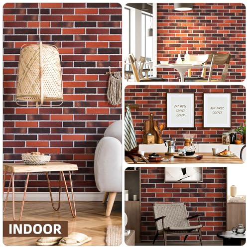Briques minces rouges pour mur d accentuation intérieur et cheminée 1 m²