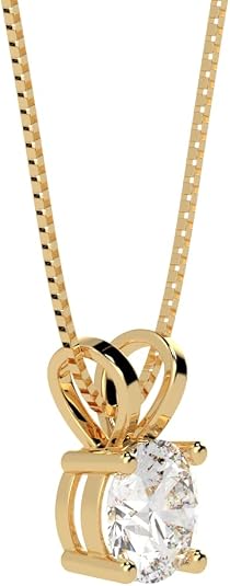 Houston Diamond District 0.5-10 Carat Lab Grown Diamond Solitaire Pendant Necklace