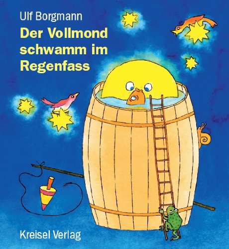 Der Vollmond schwamm im Regenfass