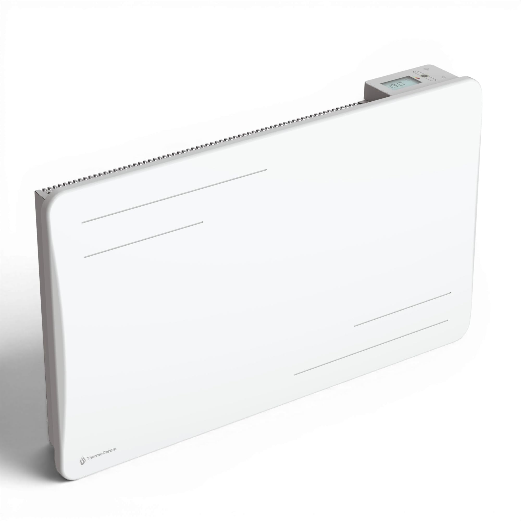 Radiatore elettrico collegato 1500W a inerzia secca ceramica orizzontale Bianco Alice