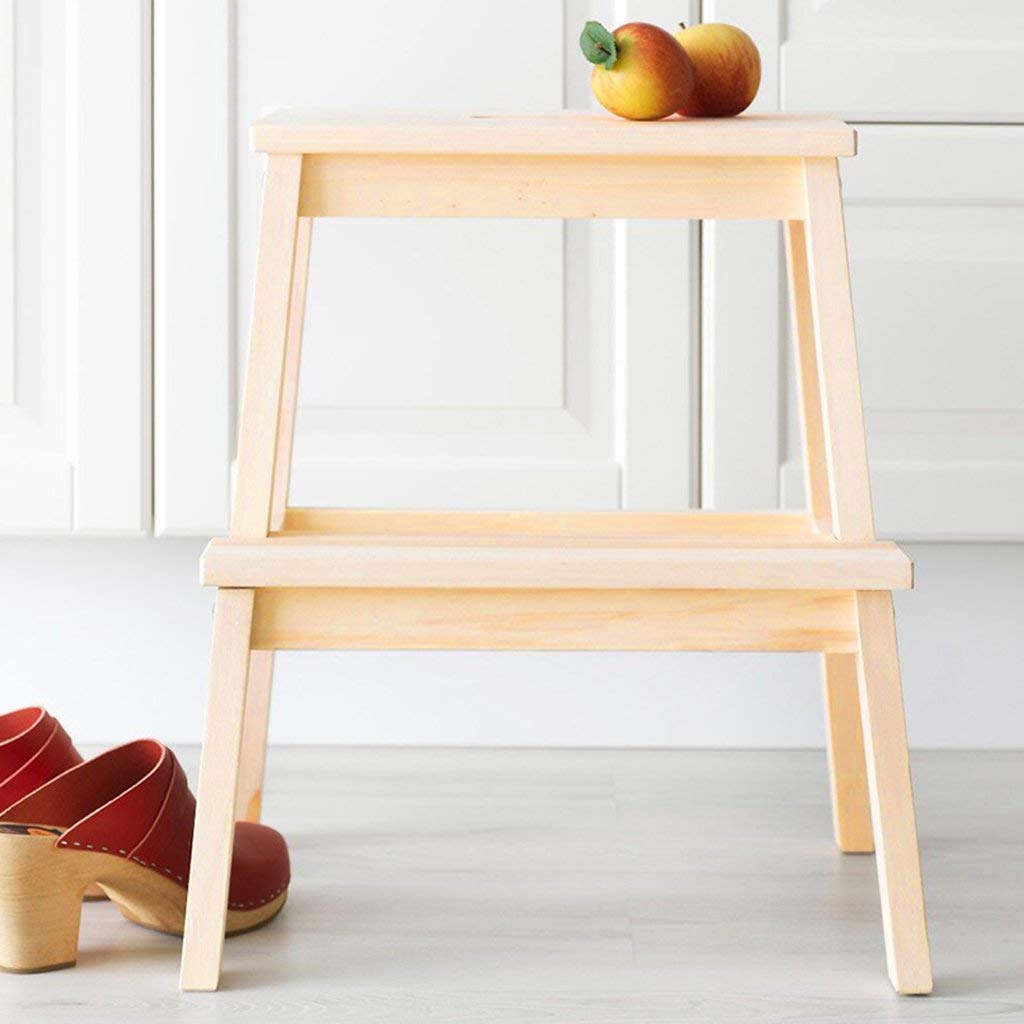 LUNEZY Taburete Escalonado Banco de Madera Escalera Baja para niños Taburete Silla SturChanging Shoes Taburete Herramienta de Cocina multifunción para el hogar Reposapiés, 39 * 25 * 50 cm
