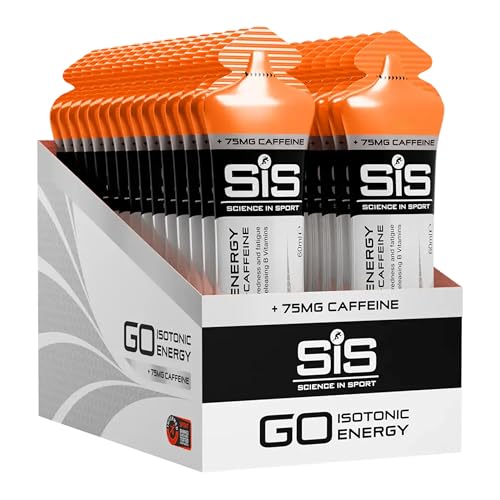 Image of Science in Sport GO Energy + Caffeine Energy Gel for Elite Athletes - 22g Carbohydrates & 75mg Caffeine - Isotonic Formula - Sports Nutrition - Orange Flavor - 30 Count