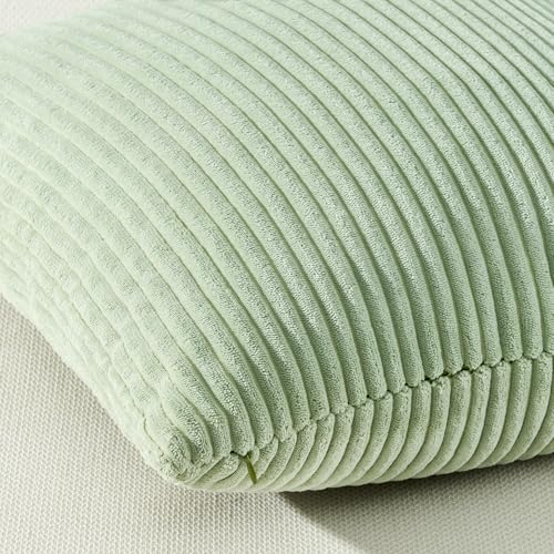 Image of Topfinel 20x20 inch Decorative Sage Green Throw Pillow Covers, Cushion Cases Set of 4 Soft Velvet Modern Double-Sided Designs, Mix and Match for Home Decor, Pillow Inserts Not Included