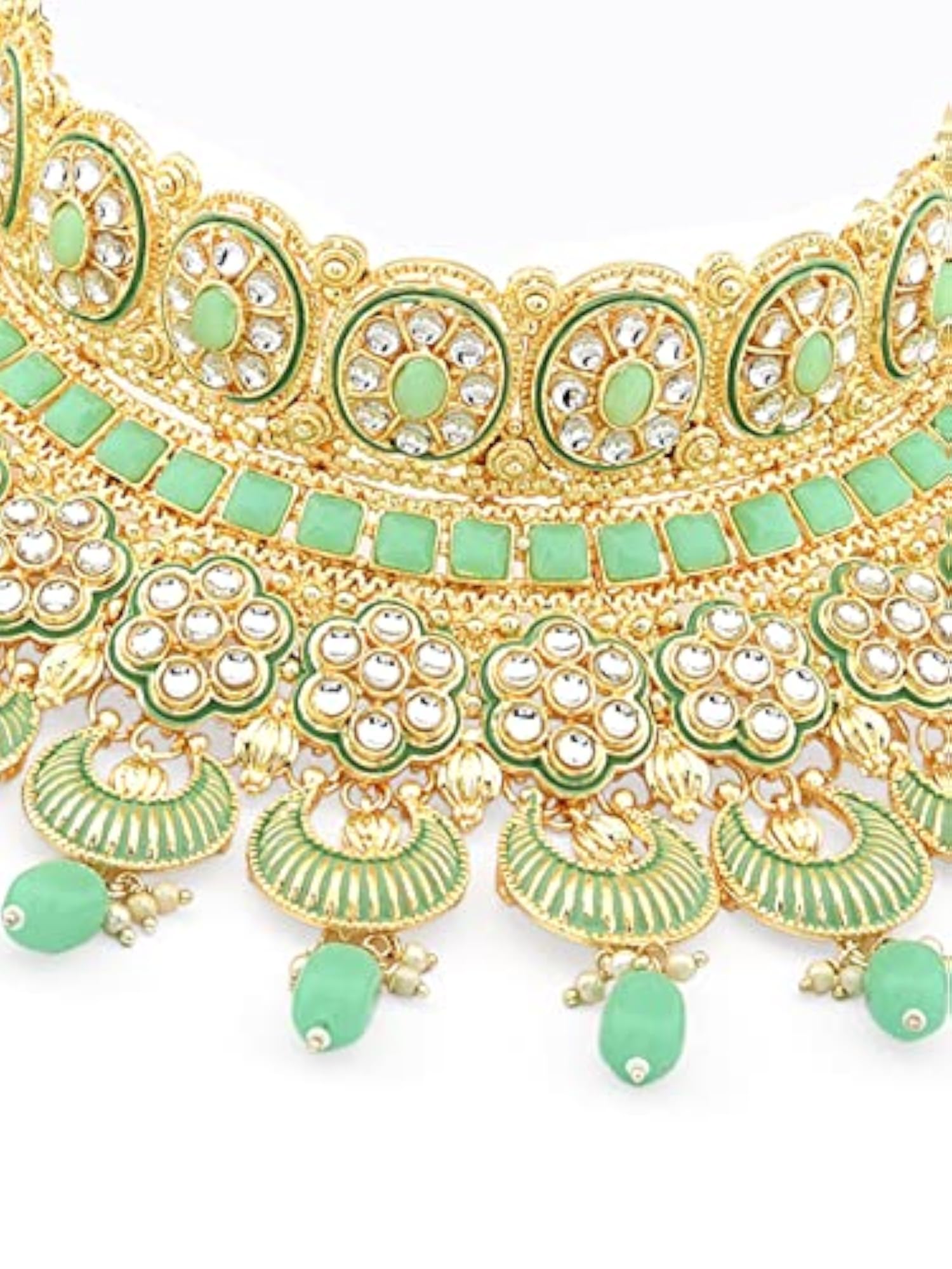 Bridal Choker Necklace Earring Maangtikka & Ring Set, Elegant