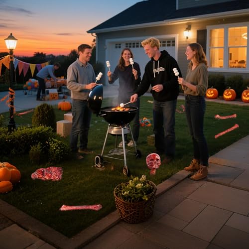 Squelette d'Halloween ensemble complet crâne et os réalistes pour aménagement extérieur - 3