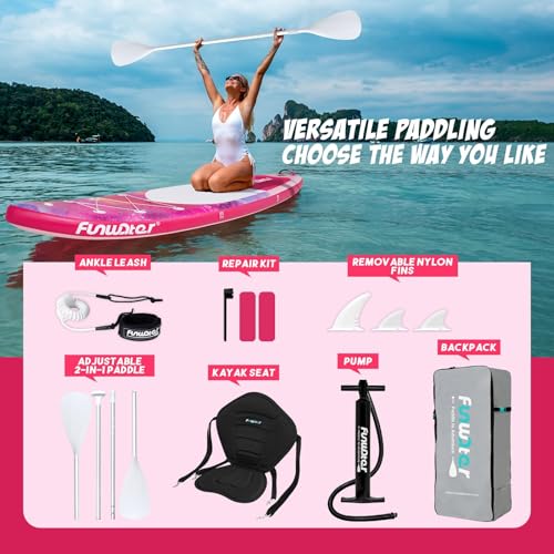 Image of FunWater Stand Up Paddle Board Ultra-Light Inflatable Paddleboard with SUP Accessories for Adults & Youth of All Skill Levels (Fantasy Pink)