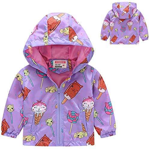 Toddler Girls Windproof Jacket Stylish Lightweight Hooded Windbreaker Coat Kids Outdoor Hiking School Outerwear3
