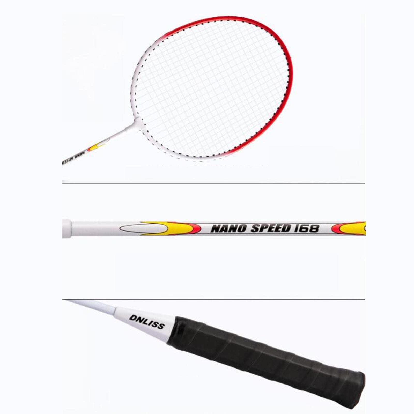 2 Stück Badminton Schläger Set mit Langlebigem Eisenlegierung Material Leicht zu Tragen für Eltern-Kind Spiele Sporttraining Schulveranstaltungen