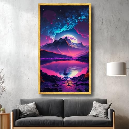Toile montagne clair de lune pour habiller un mur vide - 2