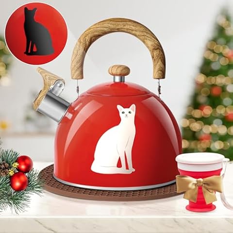 ARC Stainless Steel Red Whistling Tea Kettle Cover