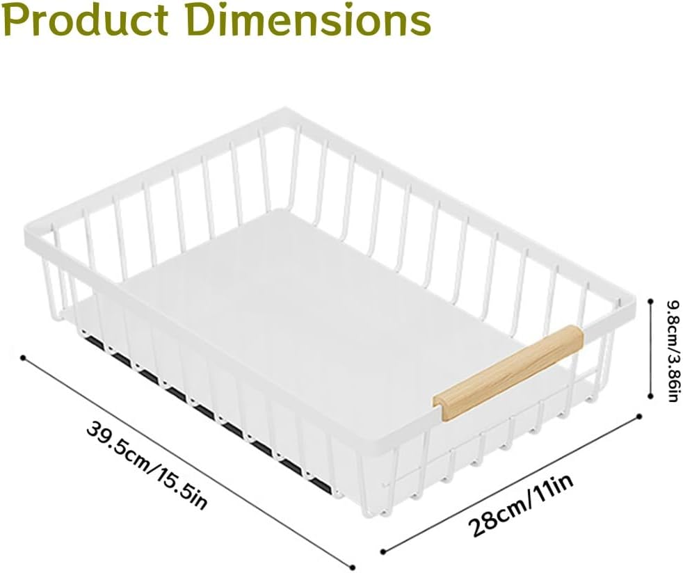 2 Pack No Drill Pull Out Cabinet Organizer, Premium Carbon Steel Slide-Out Drawer with strong nano adhesive, Under Cabinet Storage Shelf for Kitchen, Pantry, Bathroom, White