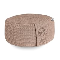 Soul Pillow Meditationskissen, Yoga Sitzkissen 15 cm hoch, Ø30cm mit Dinkelfüllung, Bezug waschbar, Sitzkissen Boden für Meditation und Yogakissen rund, Oeko TEX 100