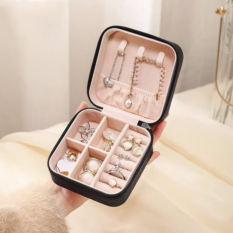 Portagioie Da Viaggio In Pelle PU - Organizer Compatto Per Anelli, Orecchini E Collane