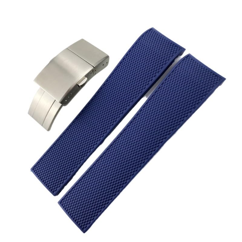 Bracelet de montre sport en silicone bleu pour la plongée sous-marine