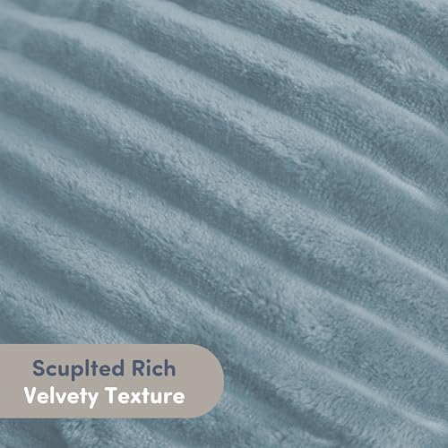 Image of Nestl Reading Pillow with Shredded Memory Foam, Luxe Cut Plush Back Pillow for Sitting Up in Bed, Back and Arms Adjustable Support for Adult & Teens, Backrest Pillows with Washable Cover Stone Blue