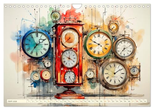 Uhren Uhrzeit (Wandkalender 2026 DIN A4 quer), CALVENDO Monatskalender: Uhren Uhrzeit - eine Verschmelzung von Technologie und Kreativität. (CALVENDO Technologie)