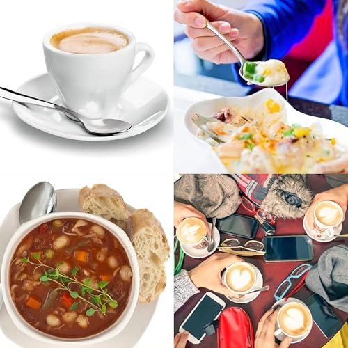 Image of HAZEL Stainless Steel Spoon Set of 6 | 16cm Durable Steel Spoons for Kitchen & Dining | Rust-Resistant Cutlery