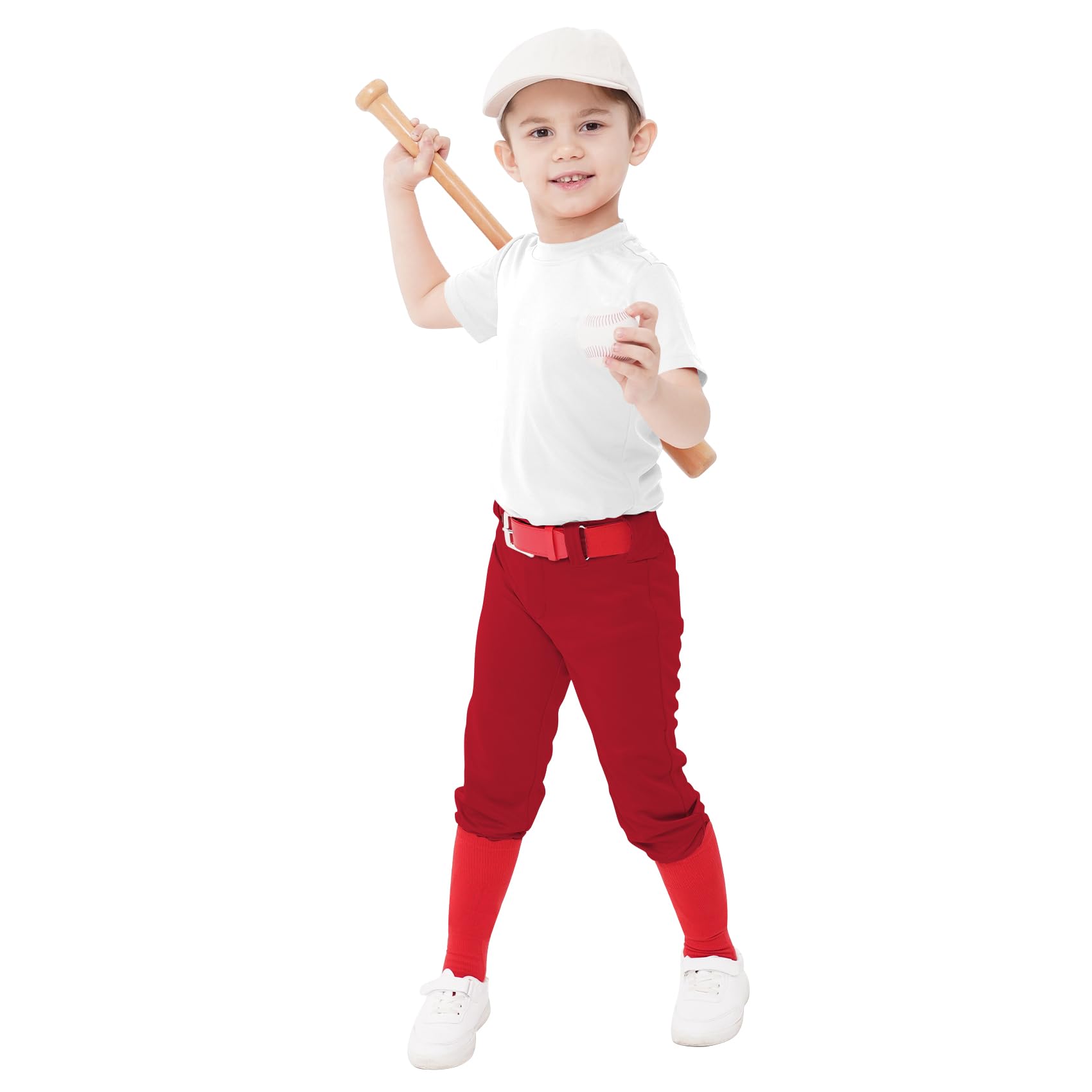QBK 2T-17Y Toddler Baseball Pants Youth Softball Pants Kids Tee Ball Pants for Boy Girl