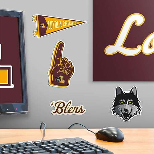 Image of Loyola University Chicago 8ct Vinyl Large Deluxe Stickers Variety Pack - Laptop, Water Bottle, Scrapbooking, Tablet, Skateboard, Indoor /Outdoor - Set of 8