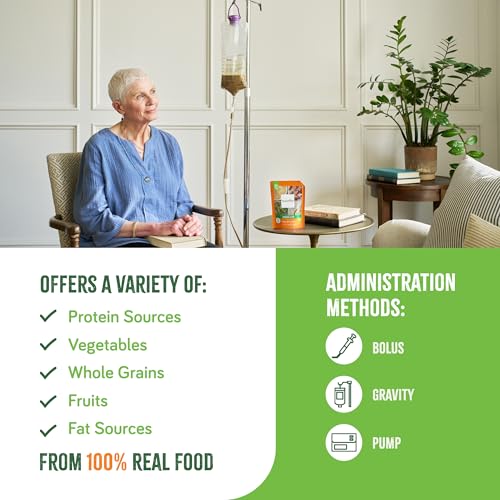 Image of REAL FOOD BLENDS Quinoa, Kale & Hemp, Pureed Food Meal for Tube Feeding, 10g Protein, 23 Vitamins and Minerals, 9.4 oz (12 Pack)