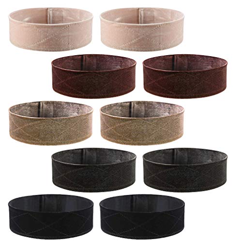 SACONELL 10 Pieces Velvet Wig Grip Headband Adjustable Wig Hair Band Thin Elastic Non Slip Wig Headband Hat Scarf Grip Band